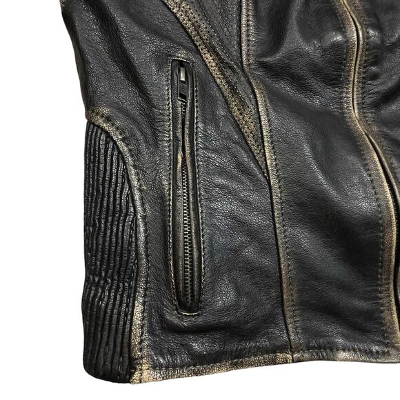 Custom Bilt Leather Motorcycle Jacket Padded with Liner Brown Size S - M * - Picture 8 of 16